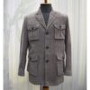 Handmade Suede Leather Safari Jacket - Men's Bespoke Gray Coat