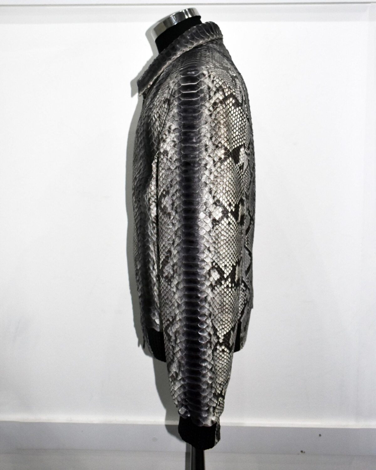 Handmade Python Leather Bomber Jacket: Men's Exotic Snake Skin