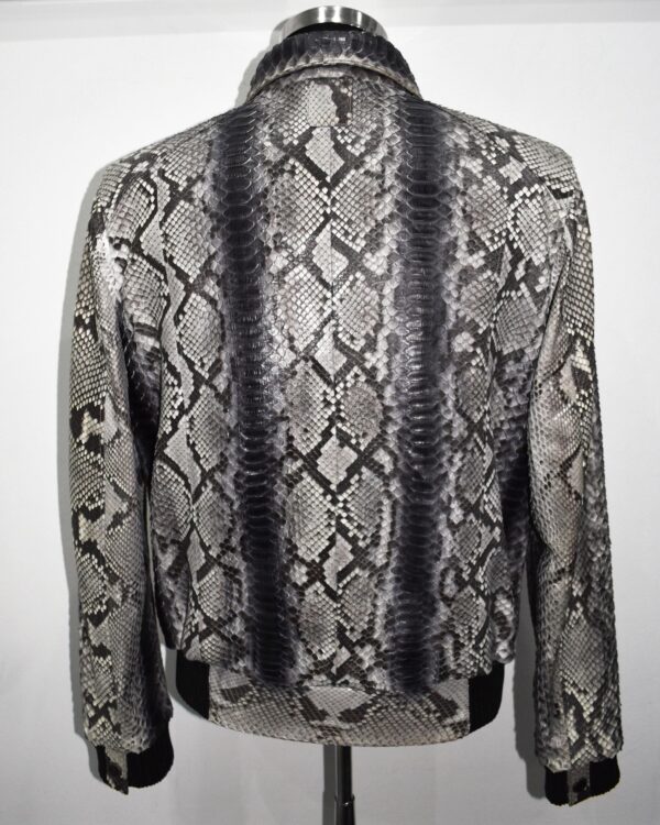 Handmade Python Leather Bomber Jacket: Men's Exotic Snake Skin