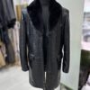 695e59c959f447123fa4f359.jpg Genuine Python Leather Coat: Men's Black Navy Blue Mink Fur Collar