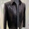 Genuine Python Leather Men's Exotic Snake Skin Red Black Luxury Handmade Jacket