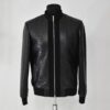 Men's Black Python Leather Suede Trim Exotic Snake Skin Luxury Handmade Jacket