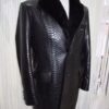 695e59ce59f447123fa500dc.jpg Genuine Python Leather Coat: Men's Black Navy Blue Mink Fur Collar