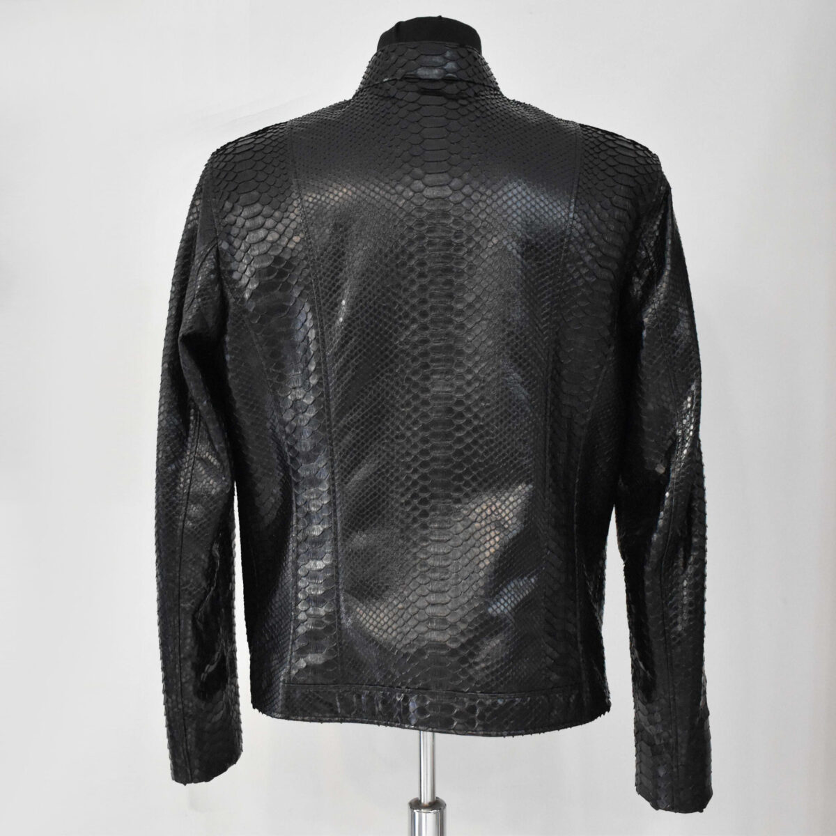 Python Skin Black Moto Jacket