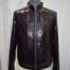 Genuine Python Leather Men's Exotic Snake Skin Red Black Luxury Handmade Jacket