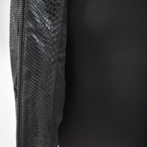 Genuine Python Leather Men's Exotic Snake Skin Black Luxury Moto Jacket