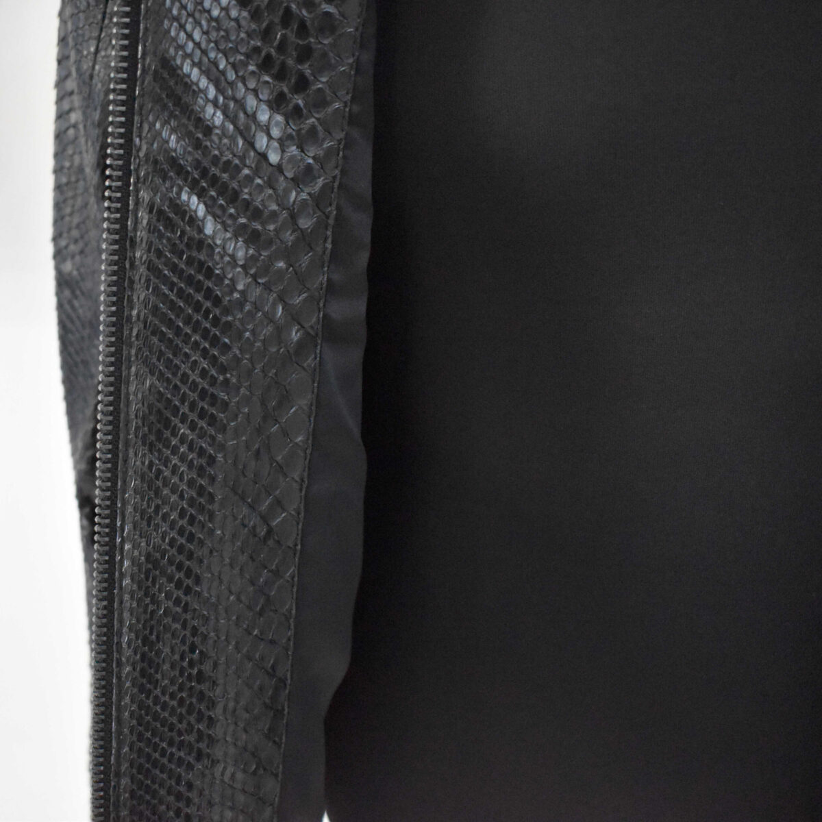 Python Skin Black Moto Jacket