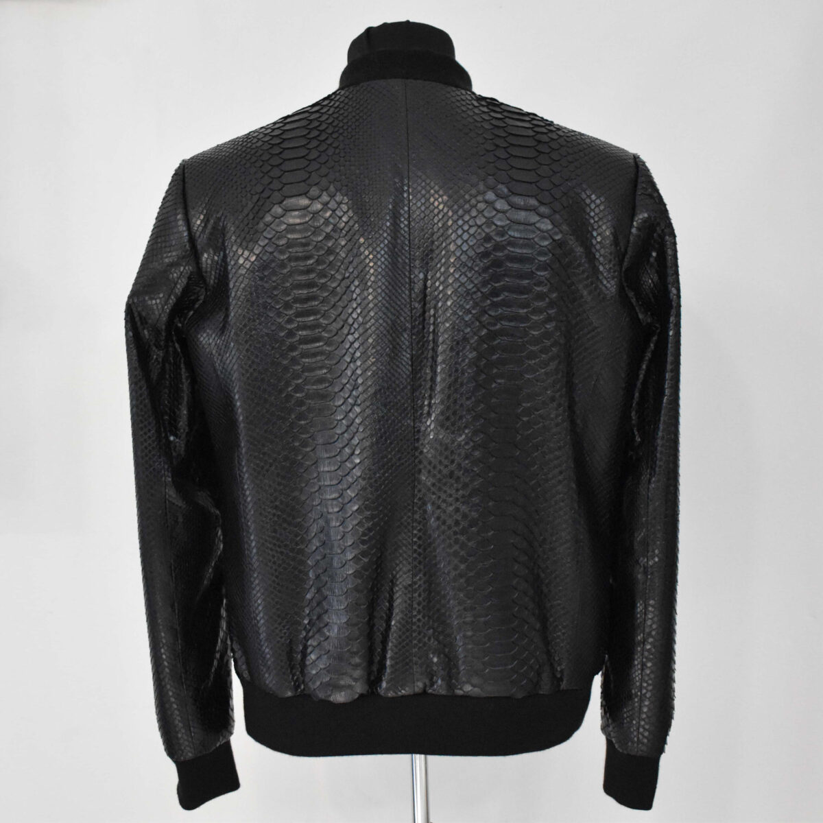 Black Python Jacket with Suede Trim