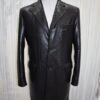 695e59d159f447123fa5043b.jpg Genuine Python Leather Coat: Men's Black Navy Blue Mink Fur Collar