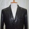 695e59d259f447123fa50525.jpg Genuine Python Leather Coat: Men's Black Navy Blue Mink Fur Collar