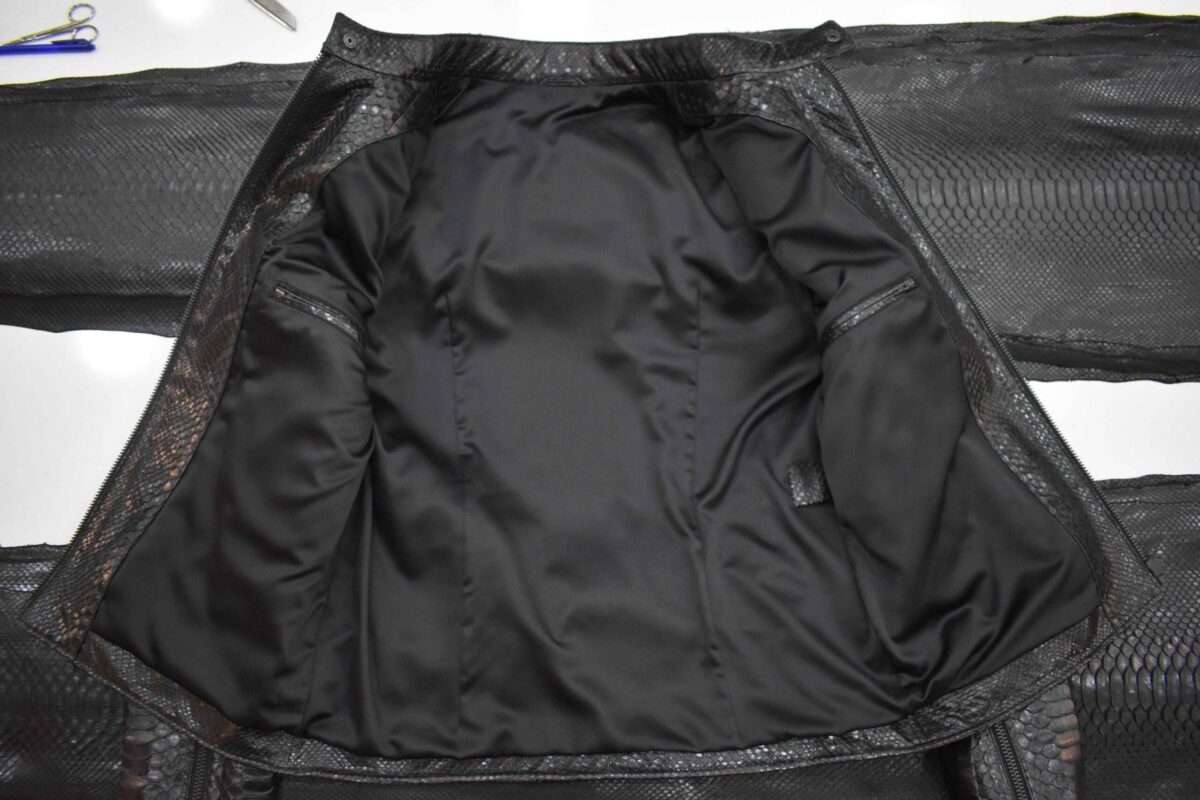 695e59d459f447123fa505fc.jpg Genuine Python Leather Men's Exotic Snake Skin Black Luxury Moto Jacket