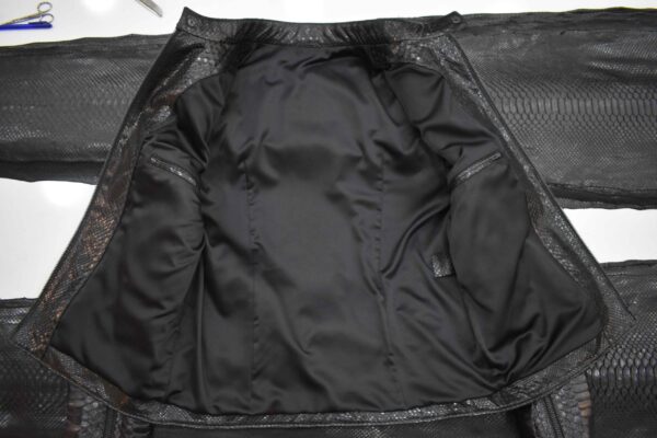 Genuine Python Leather Men's Exotic Snake Skin Black Luxury Moto Jacket