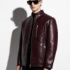 Bordeaux Python Leather Burgundy Exotic Snake Skin Men's Luxury Bespoke Jacket