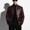 Bordeaux Python Leather Burgundy Exotic Snake Skin Men's Luxury Bespoke Jacket