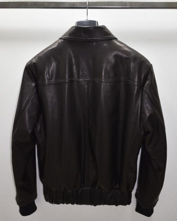 Horsebit Men's Italian Lambskin Black Genuine Leather Bomber Jacket