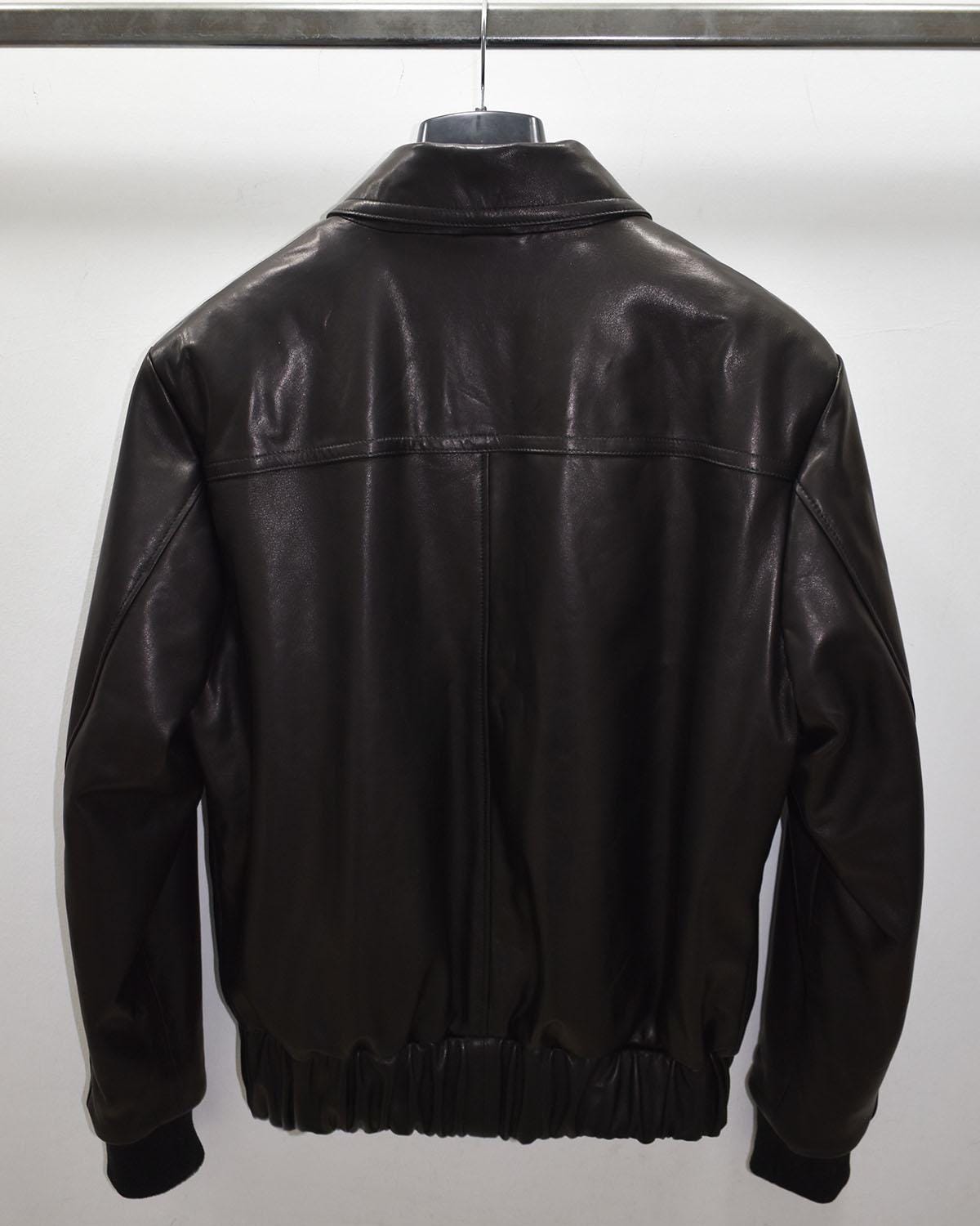 695e59d959f447123fa50e98.jpg Horsebit Men's Italian Lambskin Black Genuine Leather Bomber Jacket