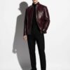 Bordeaux Python Leather Burgundy Exotic Snake Skin Men's Luxury Bespoke Jacket