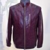 Bordeaux Python Leather Burgundy Exotic Snake Skin Men's Luxury Bespoke Jacket