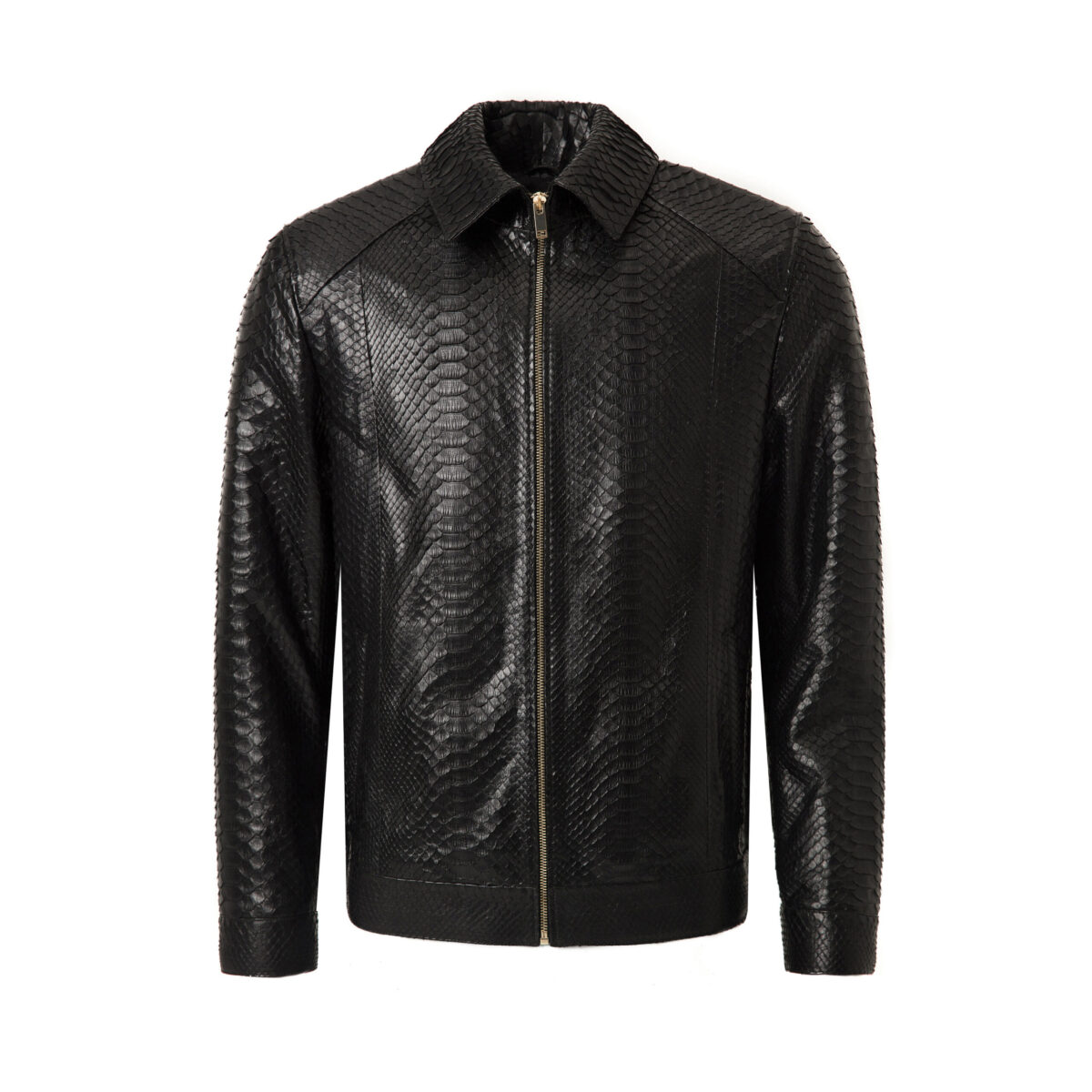 Men's Black Python Leather Exotic Snake Skin Luxury Bespoke Jacket