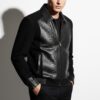 Men's Handmade Python Leather Suede Jacket