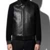 Men's Handmade Python Leather Suede Jacket