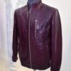 Bordeaux Python Leather Burgundy Exotic Snake Skin Men's Luxury Bespoke Jacket