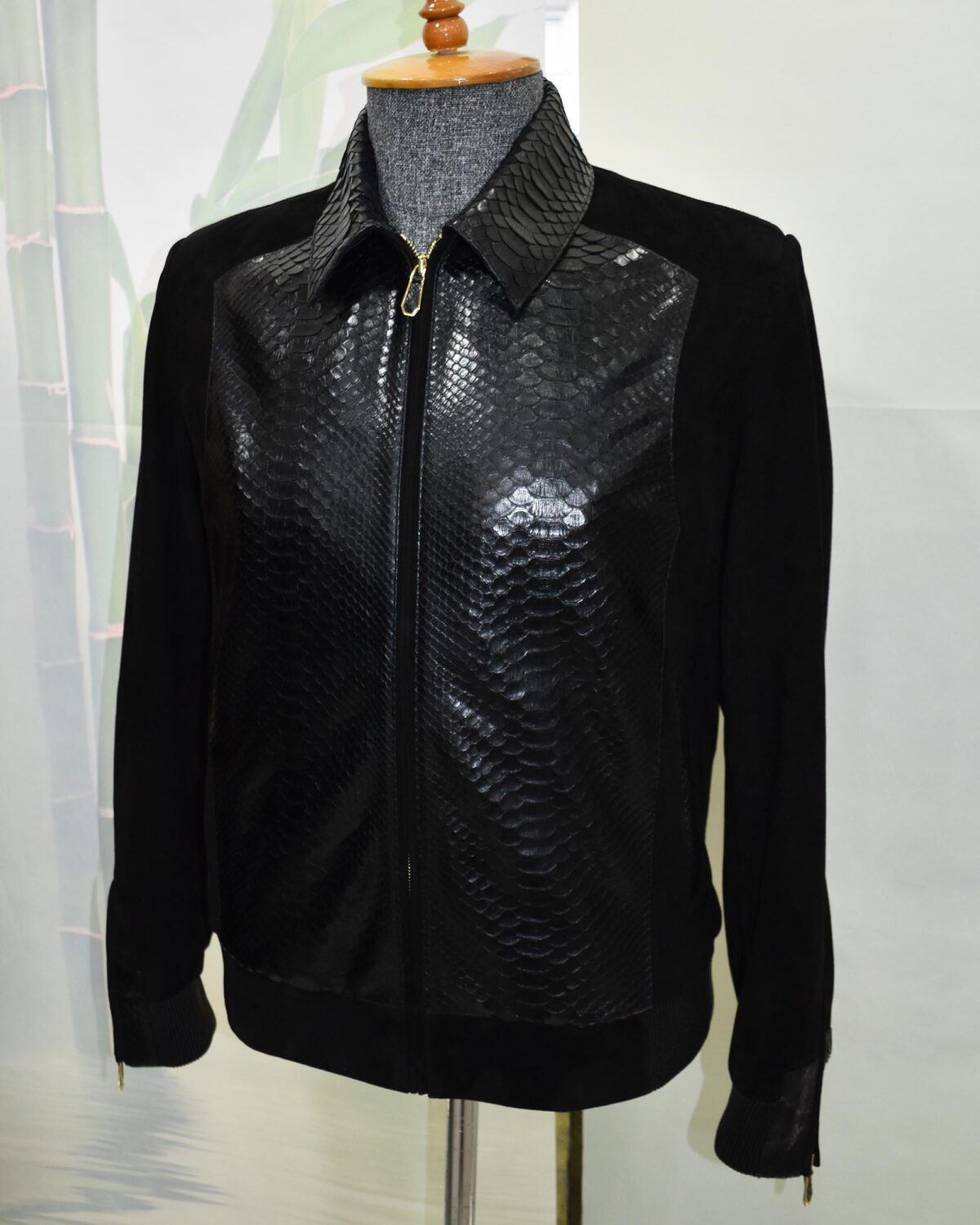 Men's Handmade Python Leather Suede Jacket