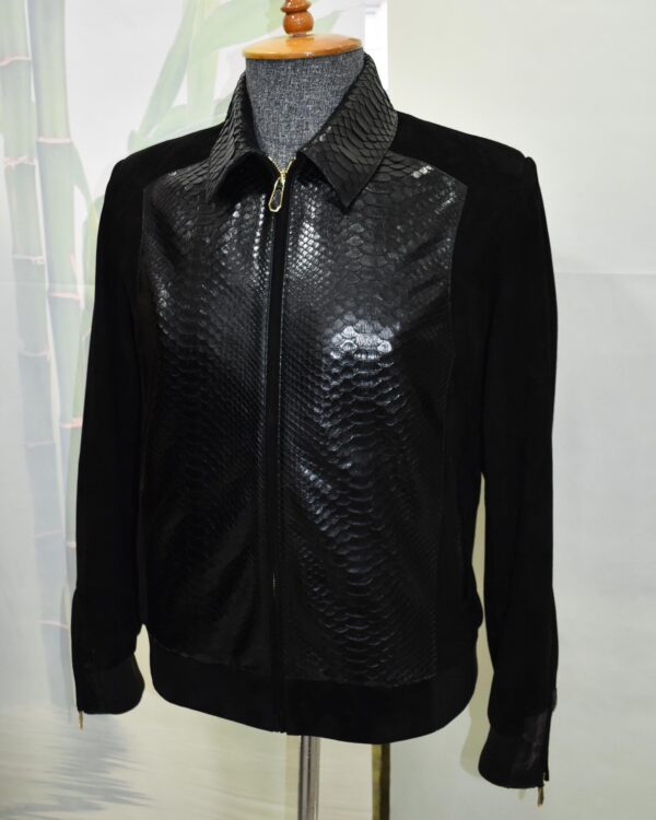 Men's Handmade Python Leather Suede Jacket