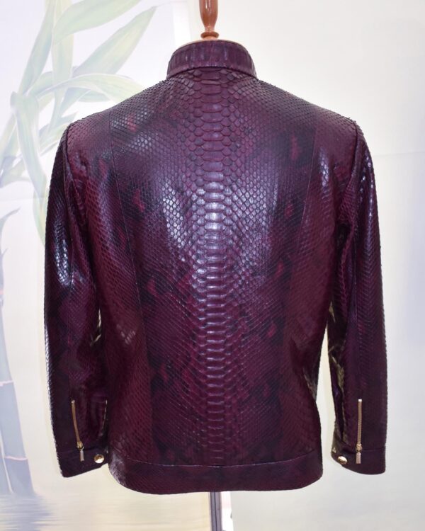 Bordeaux Python Leather Burgundy Exotic Snake Skin Men's Luxury Bespoke Jacket