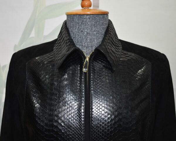 Men's Handmade Python Leather Suede Jacket