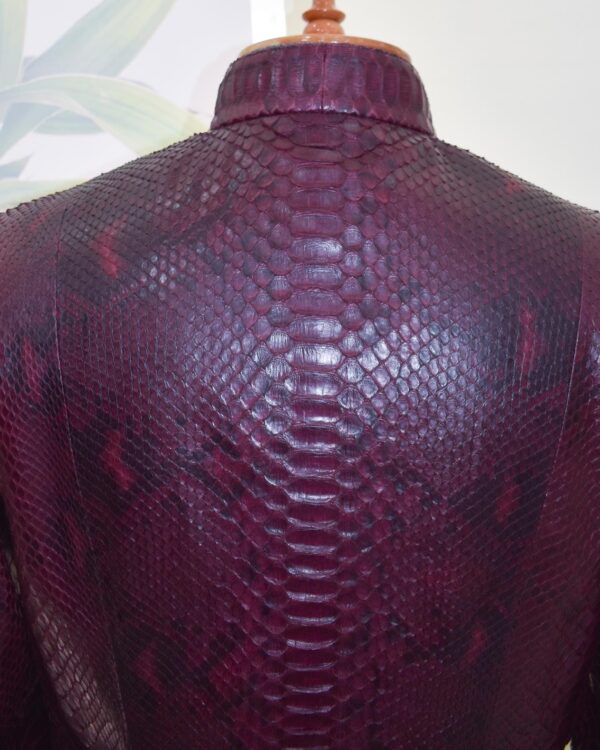 Bordeaux Python Leather Burgundy Exotic Snake Skin Men's Luxury Bespoke Jacket