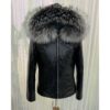 Genuine Python Leather Removable Real Fox Fur Hooded Handmade Jacket For Men