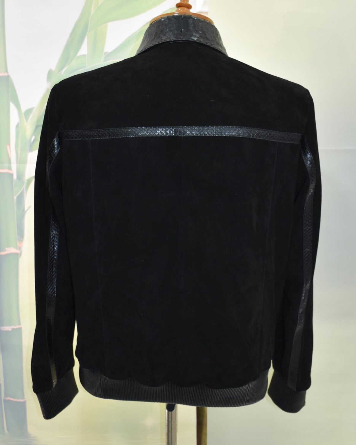 Men's Handmade Python Leather Suede Jacket