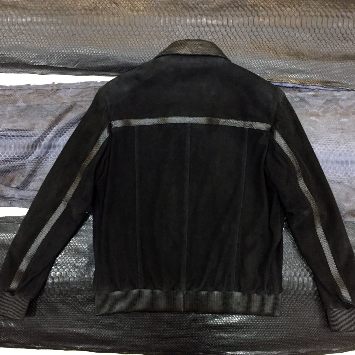 Men's Handmade Python Leather Suede Jacket