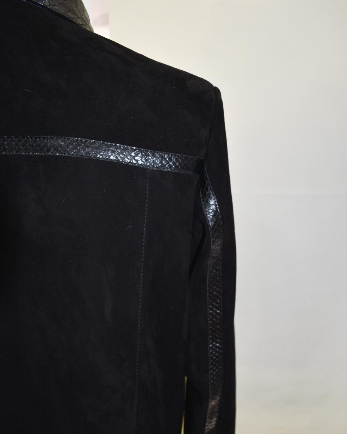 Men's Handmade Python Leather Suede Jacket