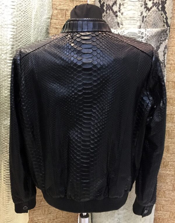 Genuine Python Leather Men's Exotic Snake Skin Black Luxury Jacket