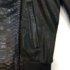695e59e559f447123fa52dc8.jpg Men's Real Python Skin Trim Genuine Leather Black Luxury Bomber Jacket