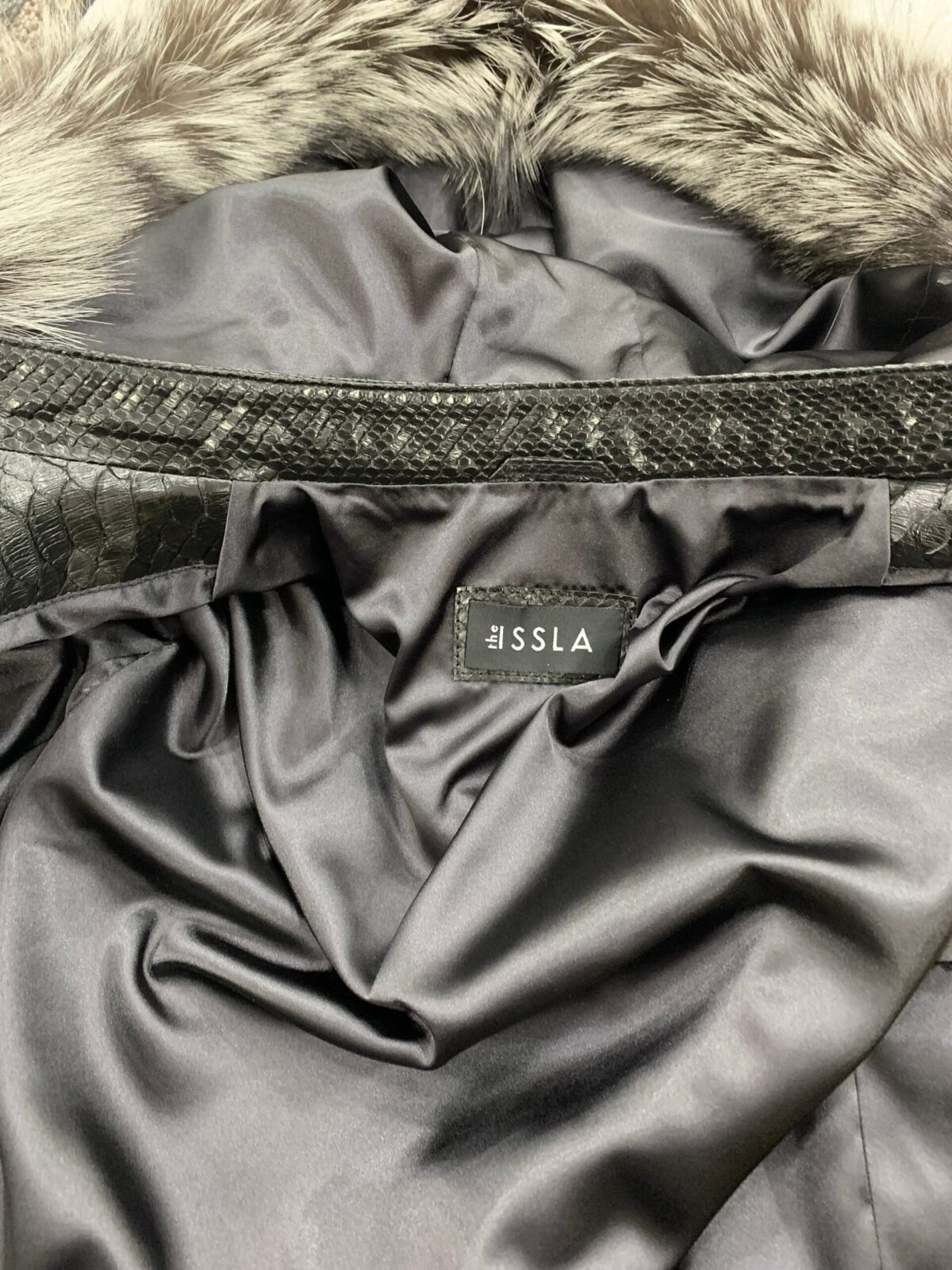 Genuine Python Leather Removable Real Fox Fur Hooded Handmade Jacket For Men