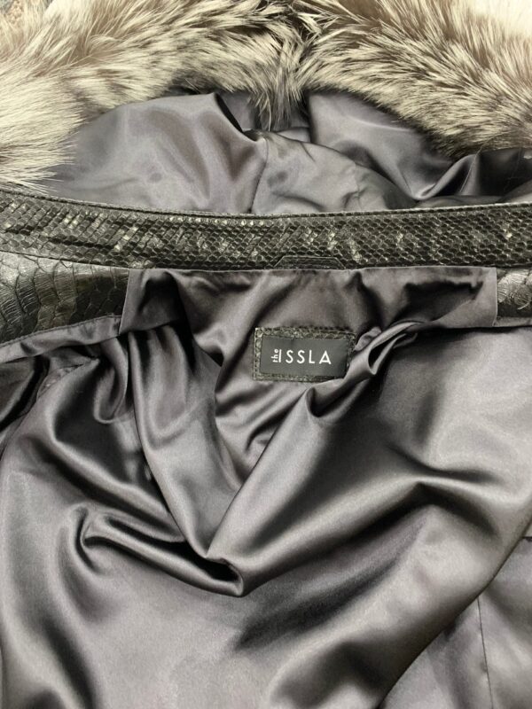 Genuine Python Leather Removable Real Fox Fur Hooded Handmade Jacket For Men