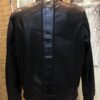 695e59e759f447123fa532b6.jpg Men's Real Python Skin Trim Genuine Leather Black Luxury Bomber Jacket