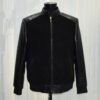 Men's Black Suede Jacket with Genuine Python Leather Sleeves