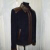 Navy Metis Suede Jacket with Brown Python Trim