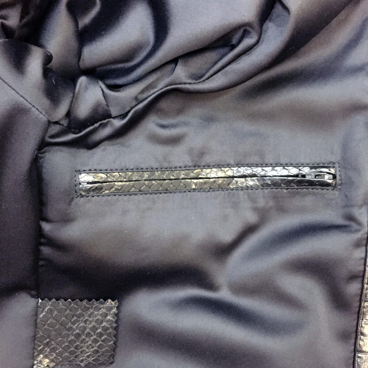 Men's Genuine Python Leather Made To Measure Bespoke Black Bomber Jacket