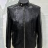 695e59f059f447123fa5472c.jpg Luxury Men's Black Python Leather Genuine Snake Skin Exotic Moto Jacket