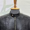 695e59f259f447123fa54f2f.jpg Luxury Men's Black Python Leather Genuine Snake Skin Exotic Moto Jacket