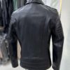 695e59f359f447123fa54fa0.jpg Men's Real Python Skin Trim Genuine Leather Black Luxury Motorcycle Biker Jacket