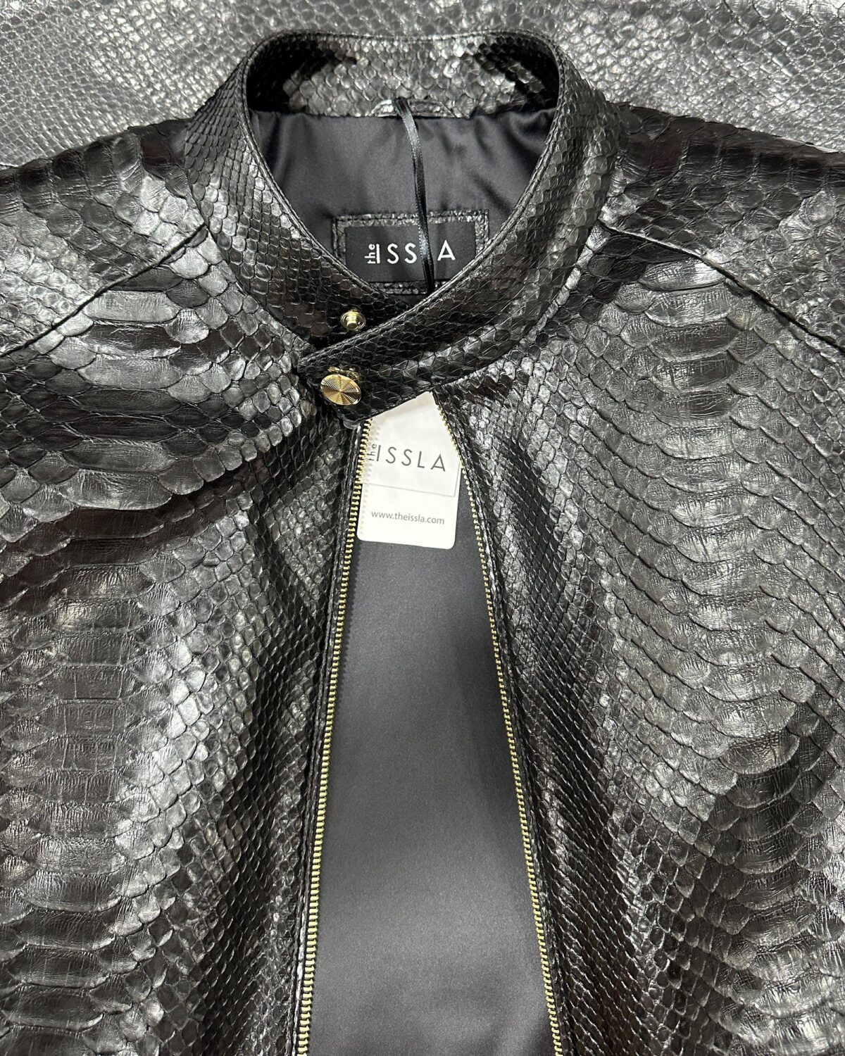 695e59f759f447123fa55c12.jpg Luxury Men's Black Python Leather Genuine Snake Skin Exotic Moto Jacket