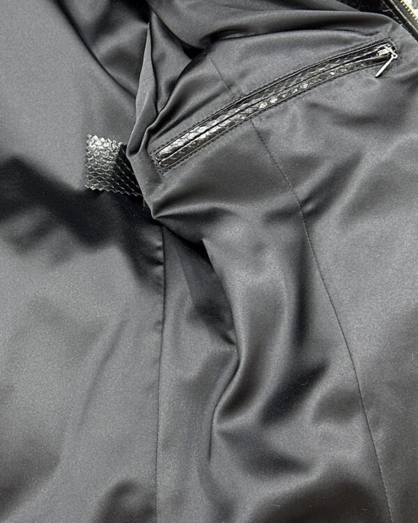 Luxury Men's Black Python Leather Genuine Snake Skin Exotic Moto Jacket