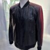 Men's Genuine Python Leather Black Red Bespoke Luxury Bomber Jacket