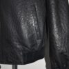 695e59fe59f447123fa56948.jpg Genuine Ostrich Quill Leather Men's Black Luxury Handmade Bomber Jacket